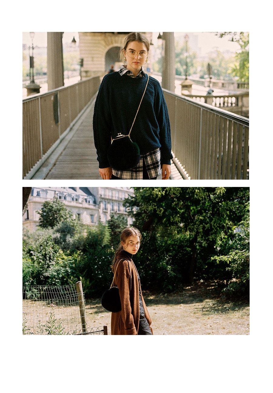 레이브(RAIVE) Fake fur bag (Green)_VX8AG0890