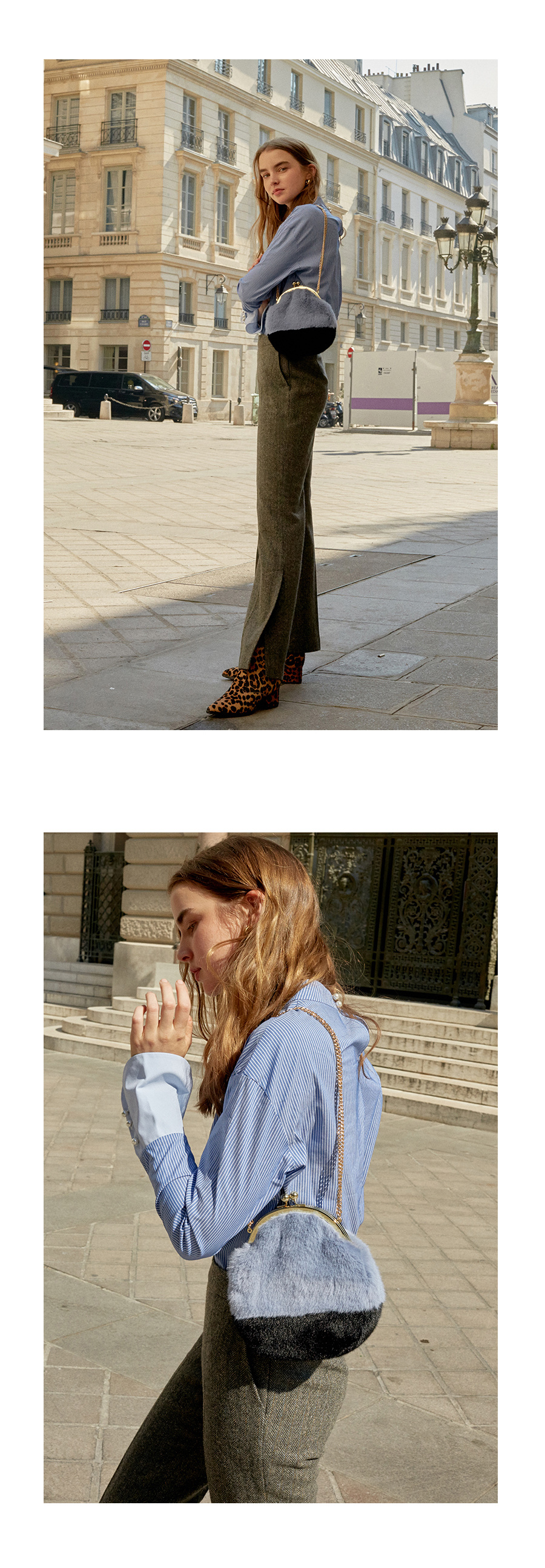 레이브(RAIVE) Fake fur bag (Green)_VX8AG0890