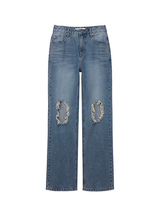 Destroyed Vintage Denim Pants in Blue VJ4SL150-22