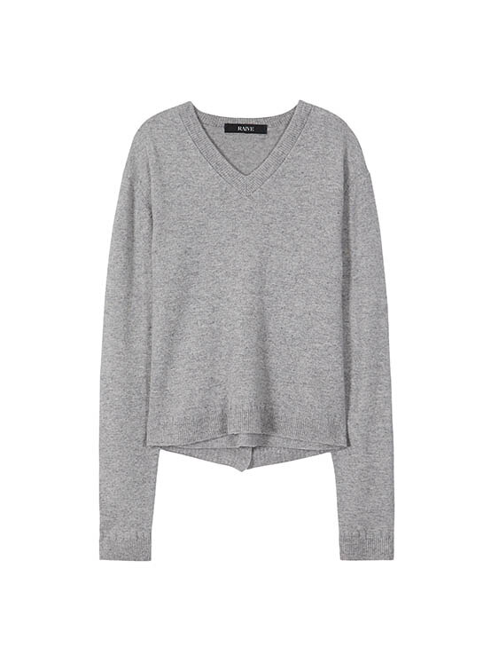 Back Button Point Knit in Grey VK3AP154-12