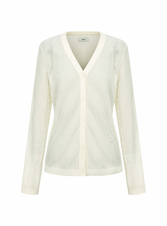 See-through Knit Cardigan in Ivory VK4MD272-03