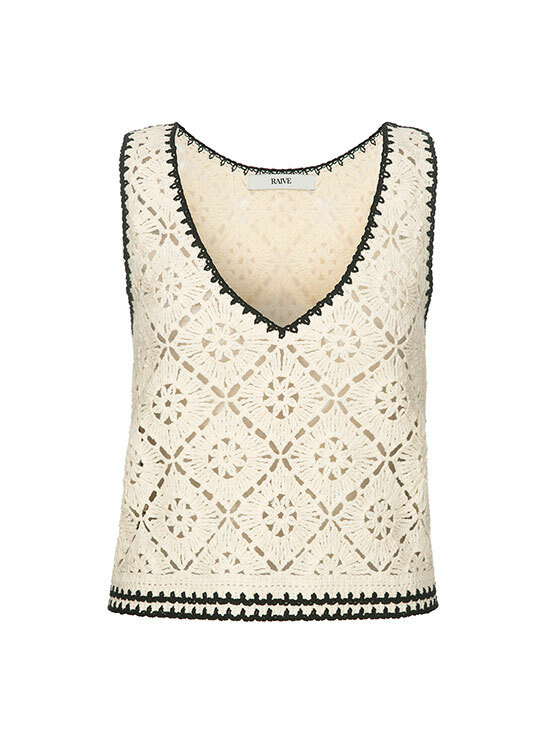 [7/5 예약배송] Crochet Knit Vest in Ivory VK4MV257-03