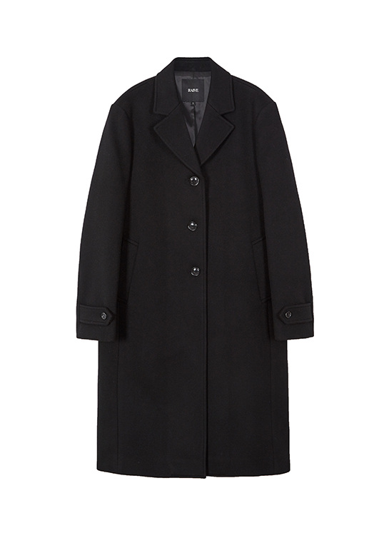 Single Cashmere Coat in Black VW3WH021-10