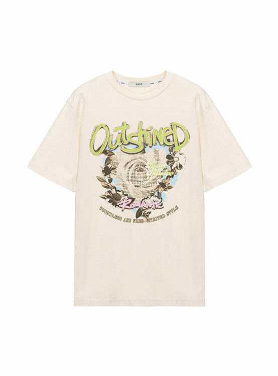 Outshined Graphic T-shirt in Cream VW4ME041-9A