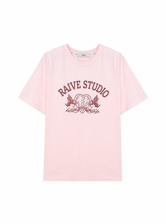 RAIVE STUDIO Angel Graphic T-shirt in Pink VW4ME054-72