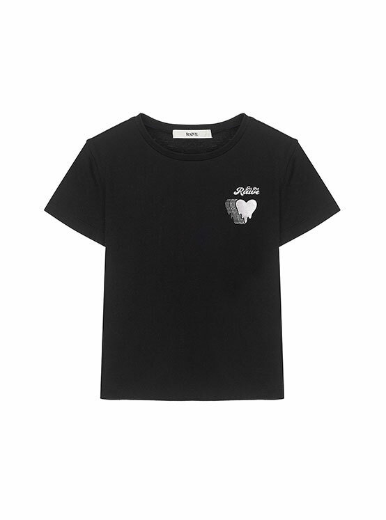 Melting Love Hotfix T-shirt in Black VW4ME057-10
