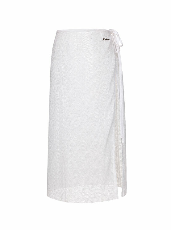 Lace Wrap Skirt in White VW4MS232-01