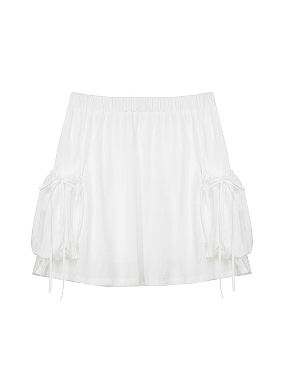 Big Pocket Mini Skirt in White VW4MS234-01