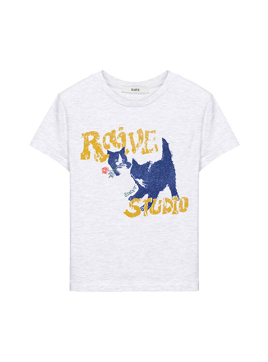 RAIVE Cat T-Shirt in M/Grey VW4ME042-1F