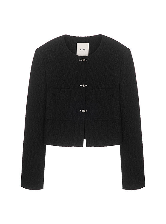 [3/5 예약배송] Pocket Tweed Jacket in Black VW4SJ003-10