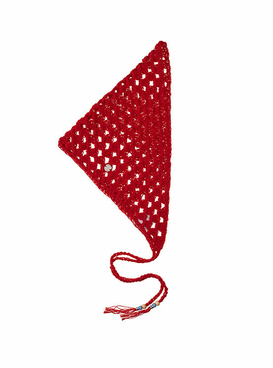Crochet Hair Bandana in Red VX4MA314-63