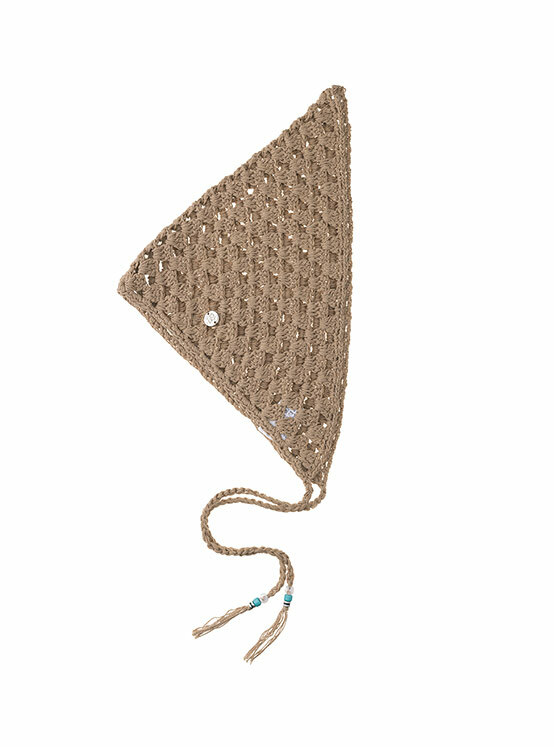 Crochet Hair Bandana in Beige VX4MA314-91