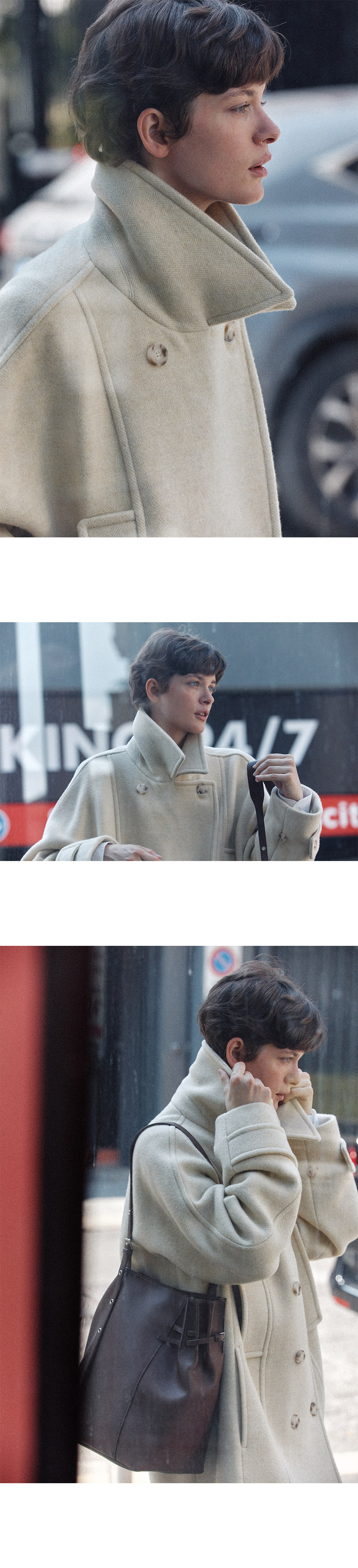 コート LOEUVRE Half Double Pea Coat SW4WH9119L Designer fashion, Seoul-fully created | W Concept