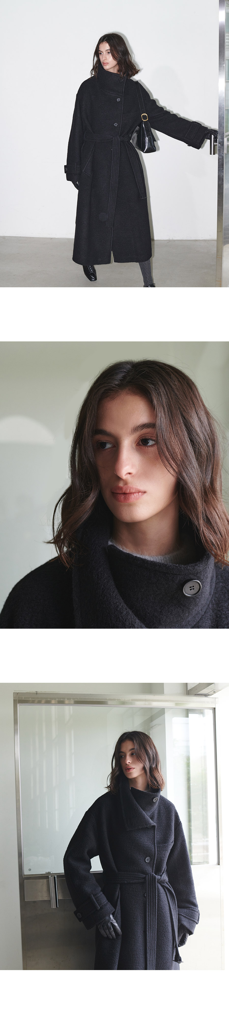 【LOEUVRE】 Belted High-Neck Long Coat 2色 ★送料関税込み★ LOEUVRE】 Belted High-Neck Long Coat 2色 ☆送料関税込み☆