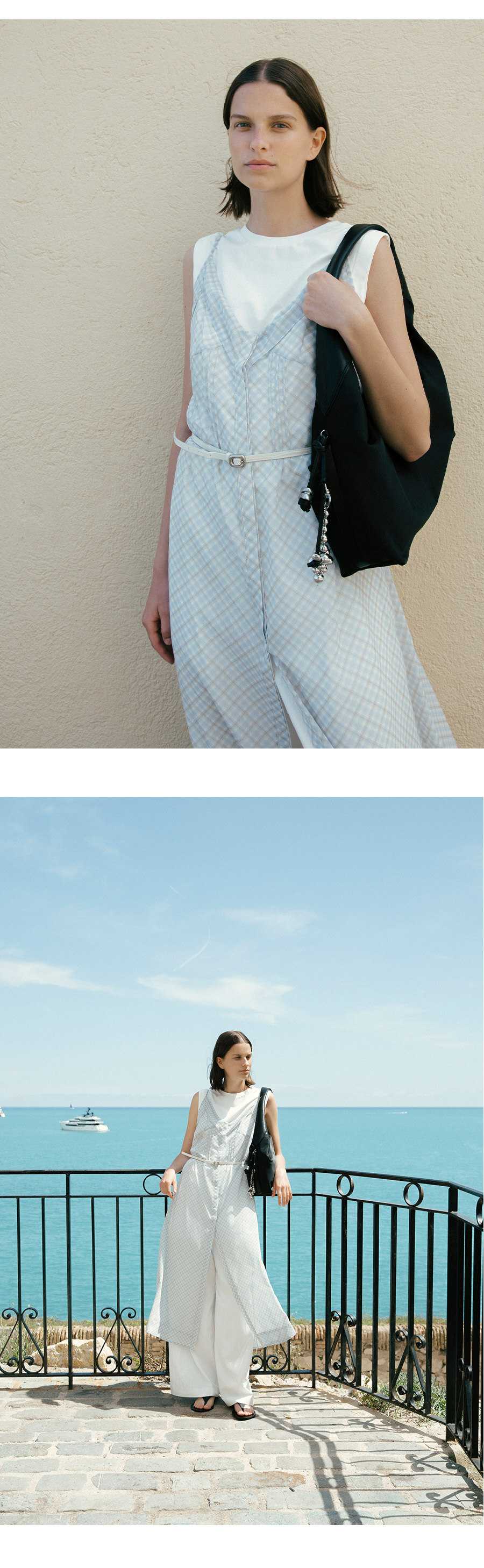 ● LOEUVRE ● Sheer Plaid Sleeveless Dress SW5MO273-AH MUSINSA | LOEUVRE Sheer Plaid Sleeveless Dress SW5MO273-AH