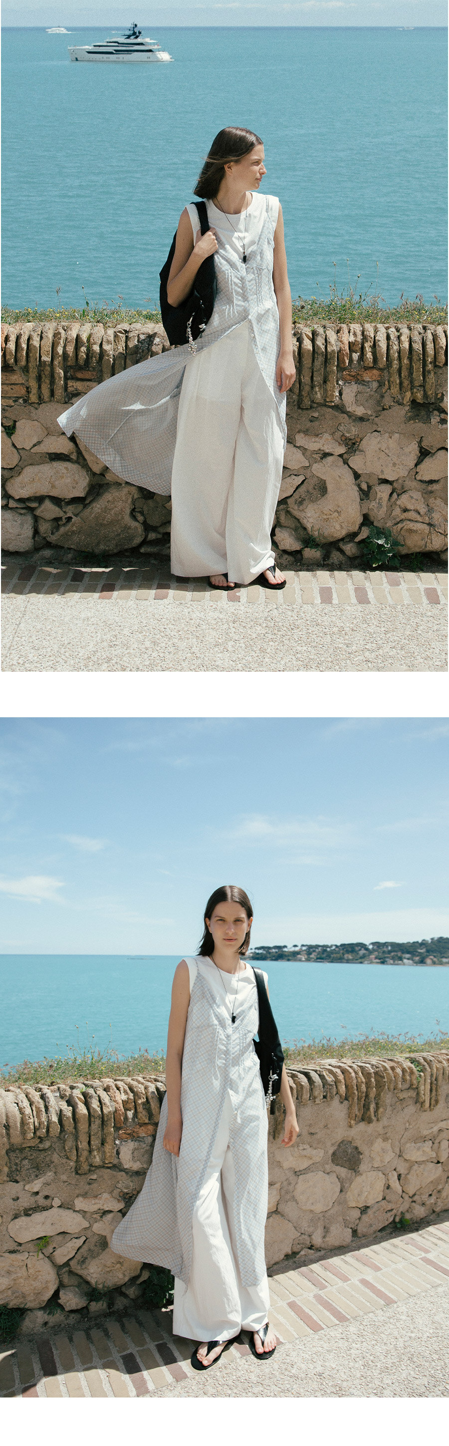 ● LOEUVRE ● Sheer Plaid Sleeveless Dress SW5MO273-AH MUSINSA | LOEUVRE Sheer Plaid Sleeveless Dress SW5MO273-AH