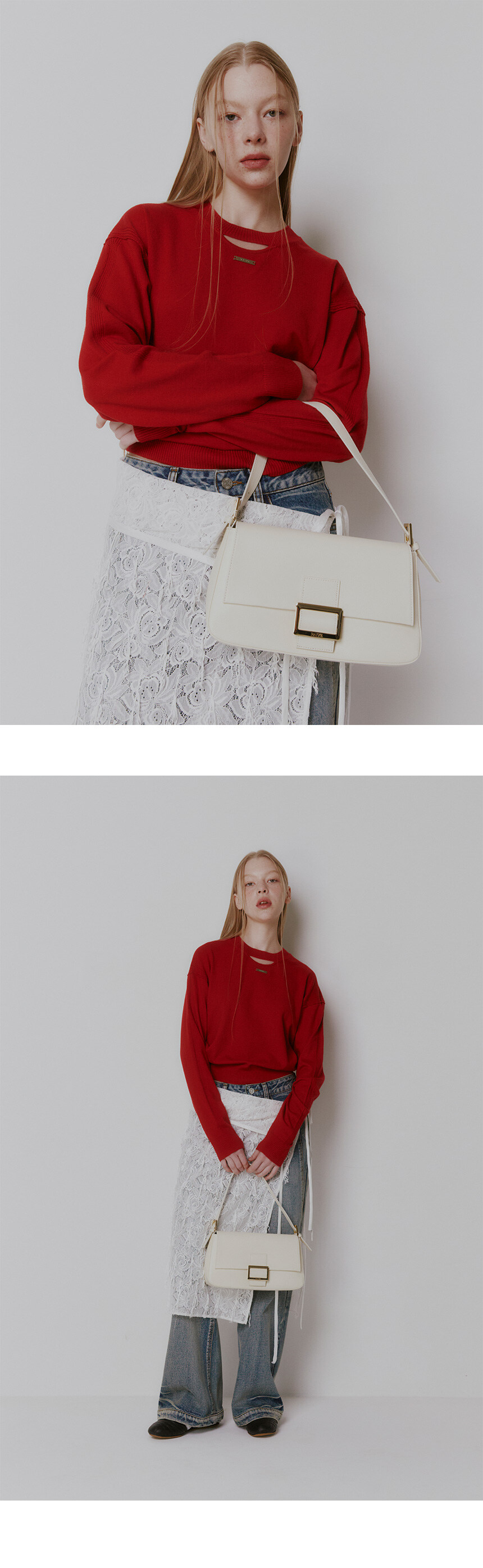 Real Leather Luke Bag in O/White VX1SG500-02 - 레이브