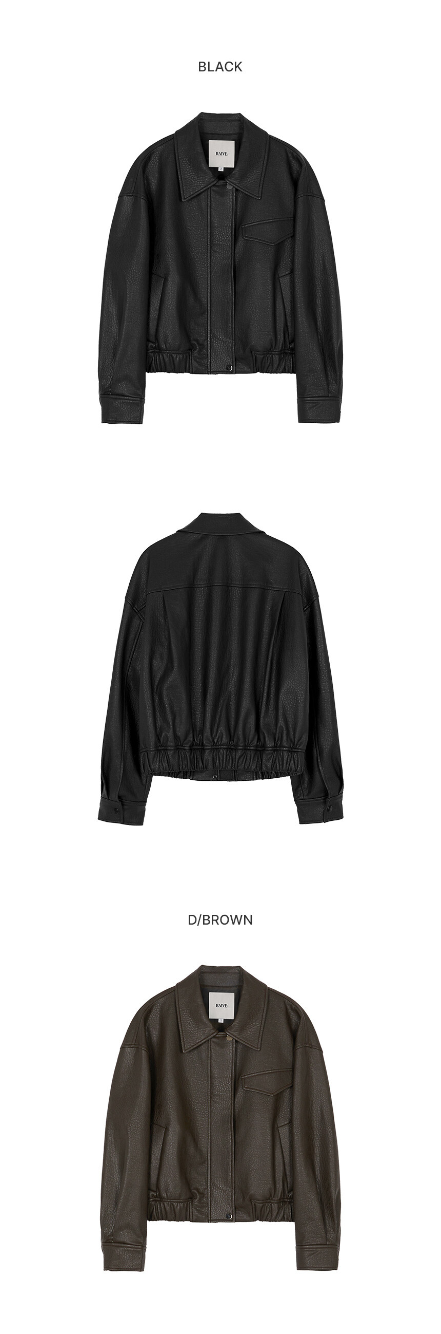 RAIVE ♥ Faux Leather Blouson Jacket /追跡付 Faux Leather Blouson Jacket VL2AM080_2color - 레이브
