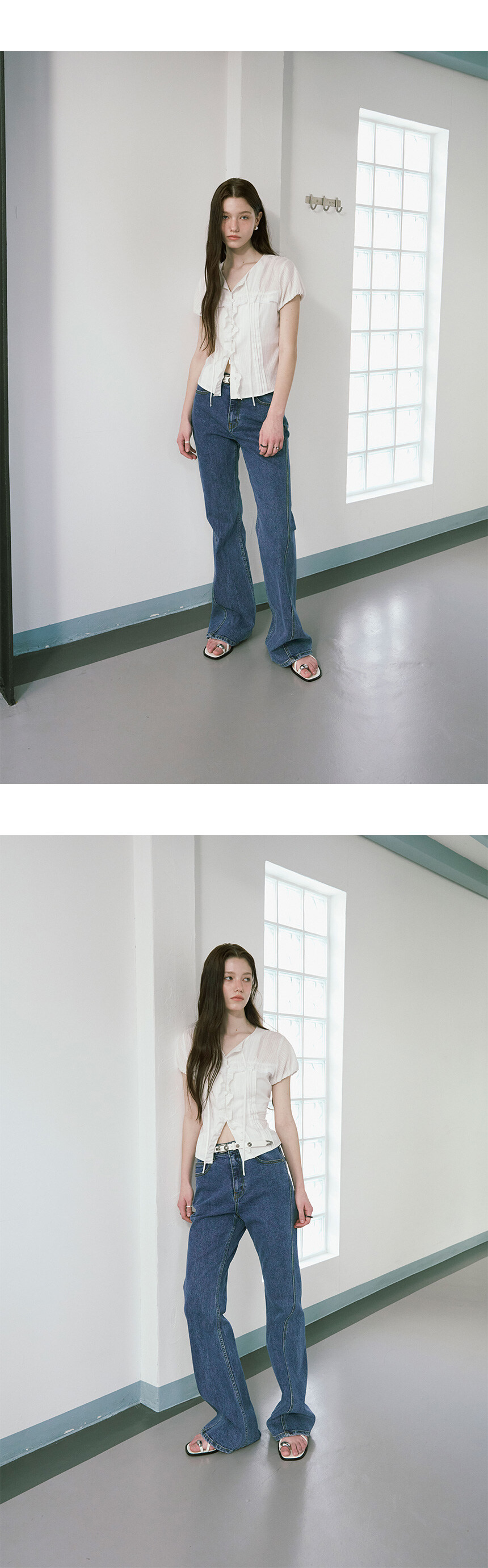 ★RAIVE★ Boots Cut Denim Pants in Blue VJ3AL38122 Boots Cut Denim Pants in Blue VJ3AL381-22 - RAIVE