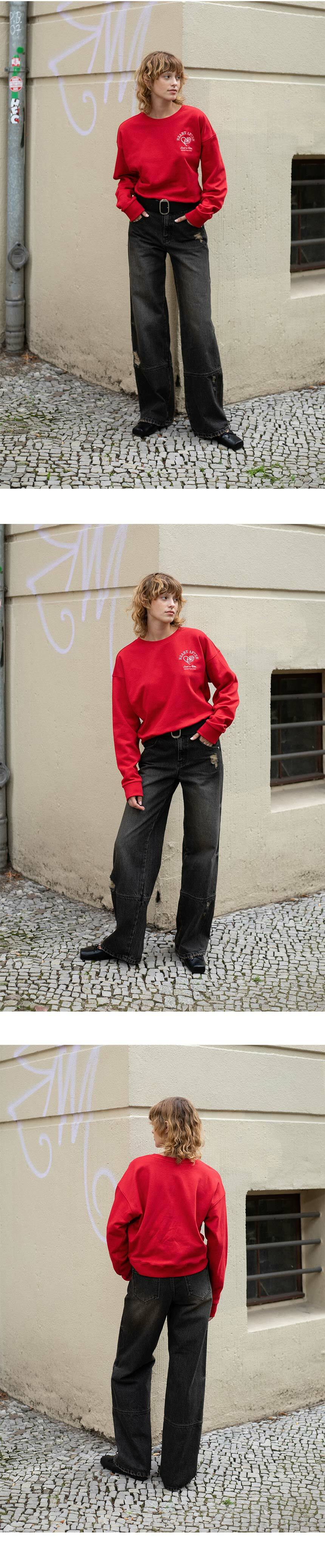 ★RAIVE★ Vintage Washing Wide Denim Pants in Black VJ4AL383 Vintage Washing Wide Denim Pants in Black VJ4AL383-10 - RAIVE
