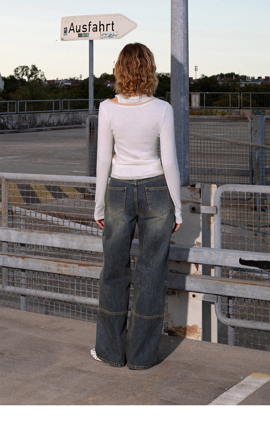★RAIVE★ Vintage Washing Wide Denim Pants in Black VJ4AL383 MUSINSA | RAIVE Vintage Washing Wide Denim Pants in Black