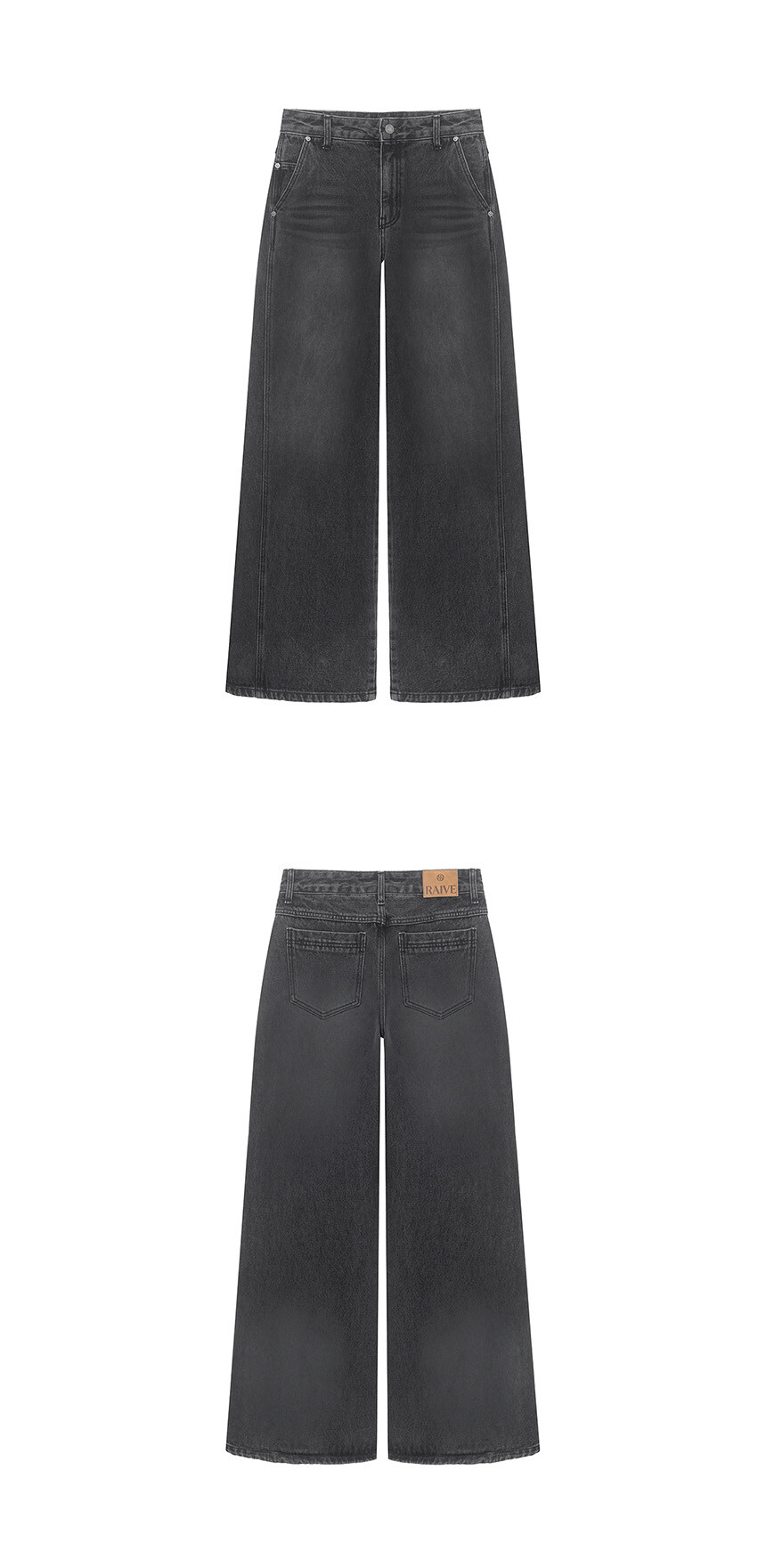 ★RAIVE★ Washing Wide Denim Pants in Black VJ4XL15110 MUSINSA公式 | RAIVE Washing Wide Denim Pants in Black