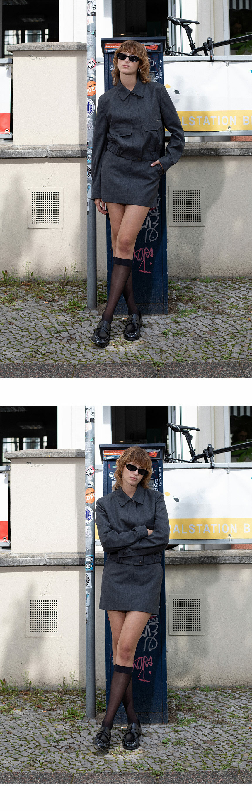 ★RAIVE★ Wool Mini Skirt in M/Grey VW4AS0601F Wool Mini Skirt in M/Grey VW4AS060-1F - 레이브