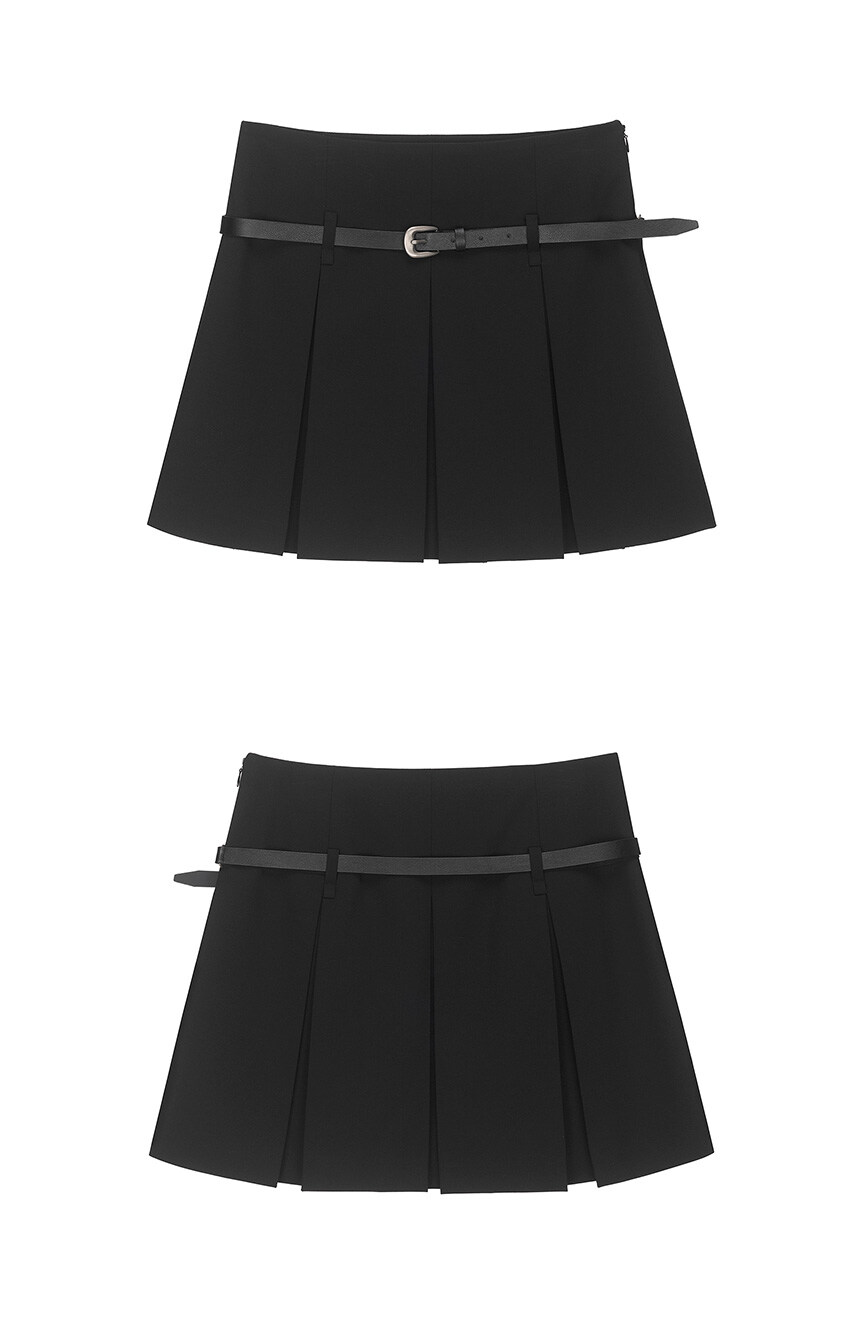 ★RAIVE★ Pleats Skirt in Black VW4SS12410 Belted Pleats Mini Skirt in Black VW4AS329-10 - 레이브