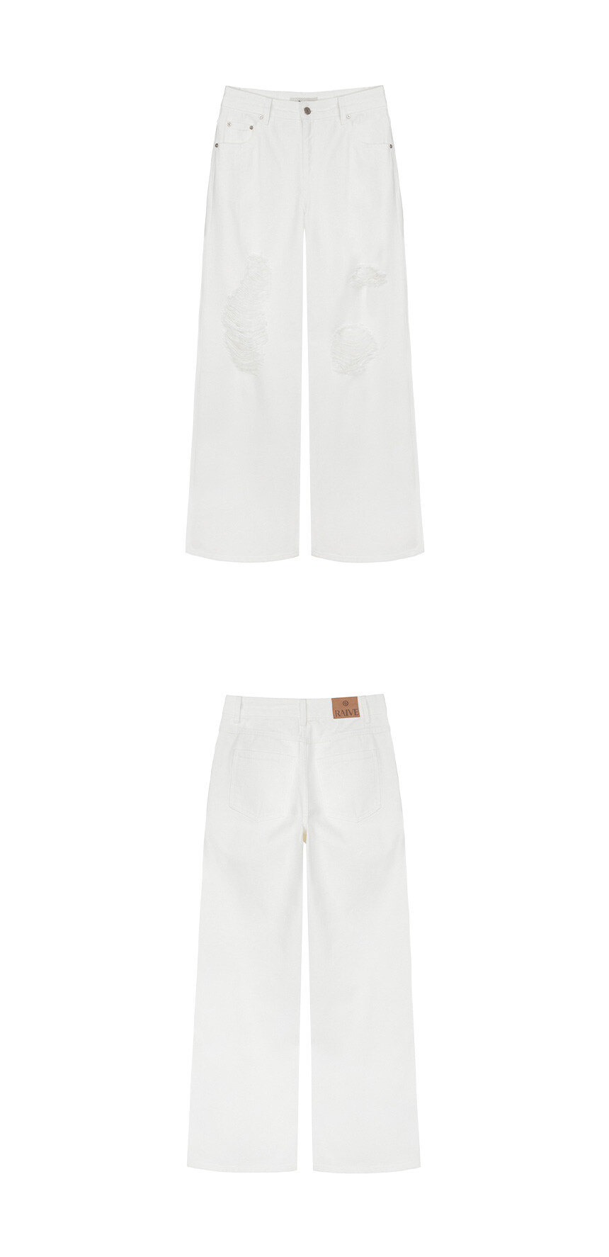 ★RAIVE★ Destroyed Color Denim Pants in White VJ4ML17201 Destroyed Color Denim Pants in White VJ4ML172-01 - RAIVE