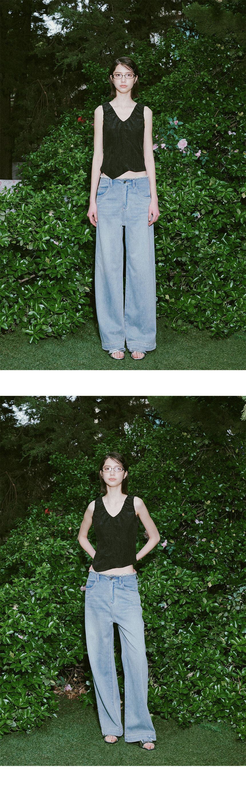 ★RAIVE★ Wide Denim Pants in L/Blue VJ4ML185AM Wide Denim Pants in L/Blue VJ4ML185-AM - 레이브