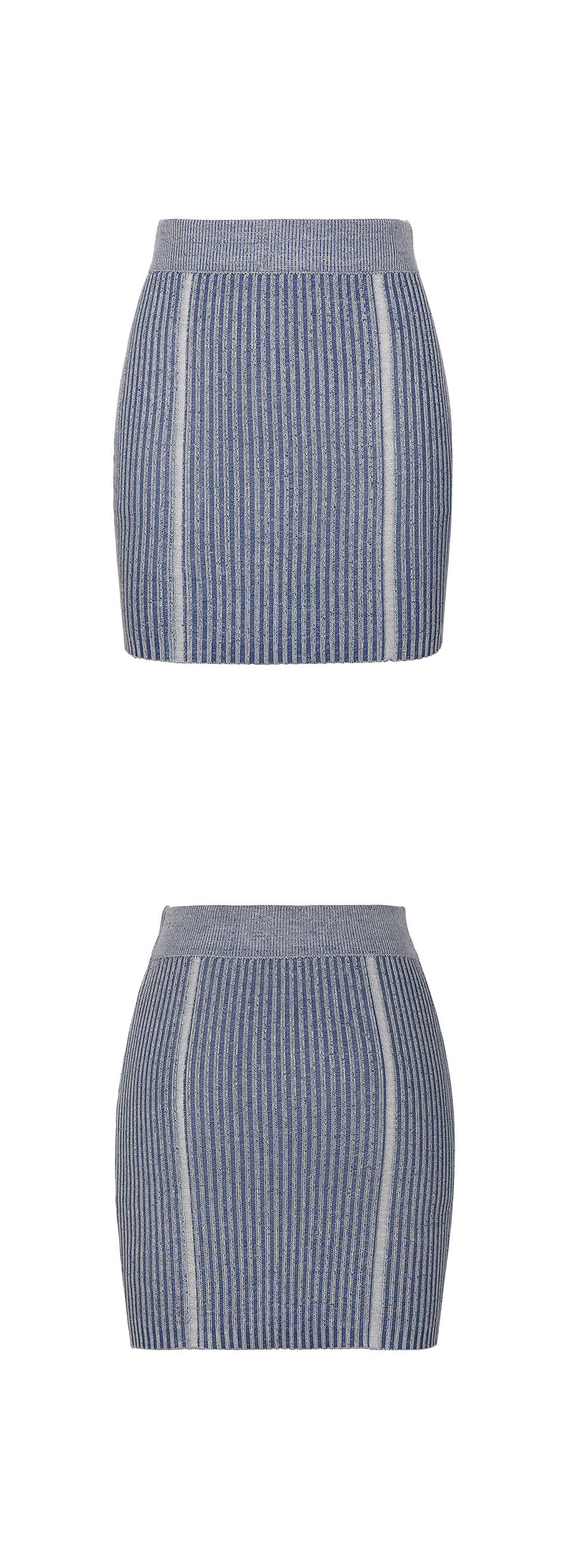 ★RAIVE★ Ribbed Knit Mini Skirt in Indigo VK4MS26035 Ribbed Knit Mini Skirt in Indigo VK4MS260-35 - 레이브