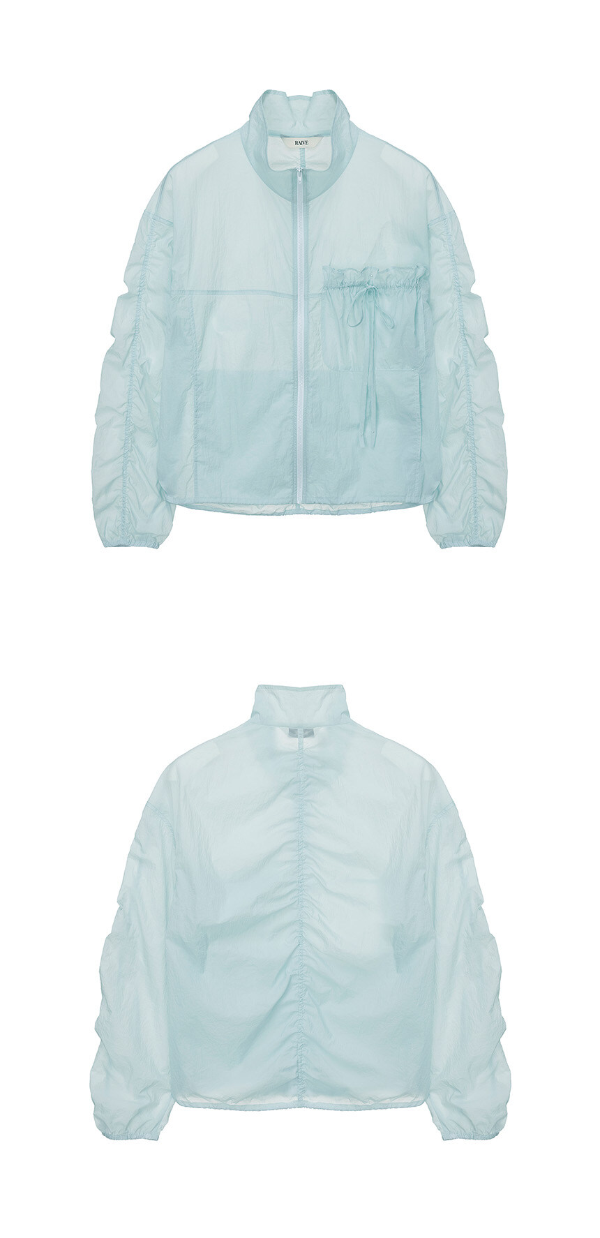 ★RAIVE★ Shirring String Wind Breaker in S/Blue VW4MM21321 Shirring String Wind Breaker in S/Blue VW4MM213-21 - RAIVE