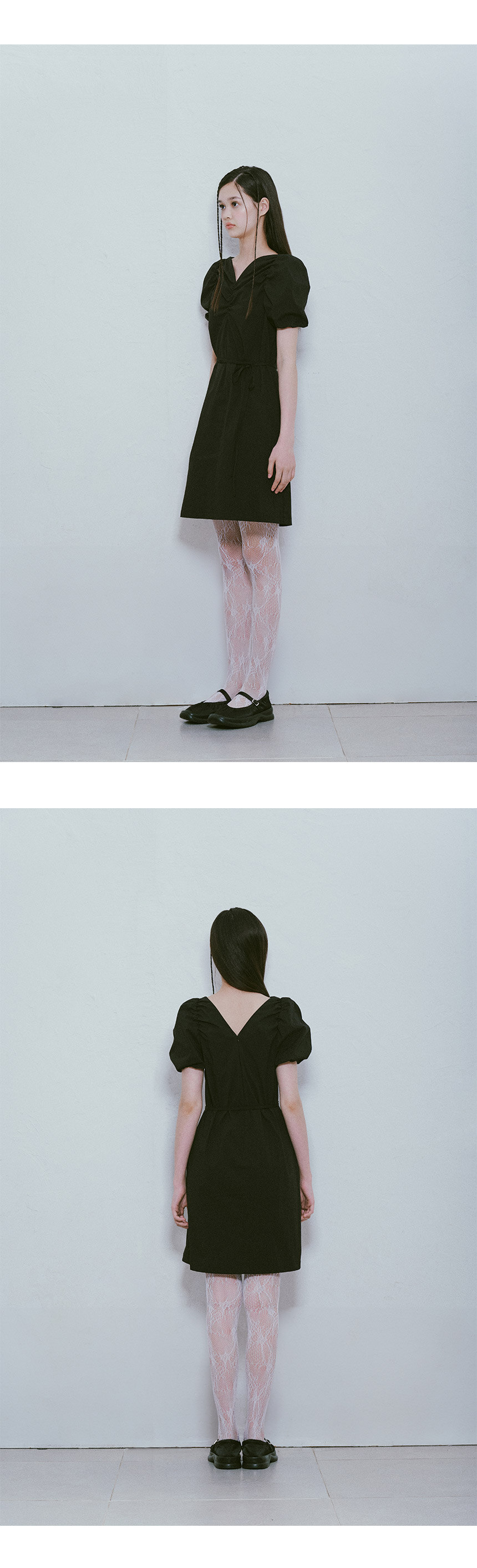 Heart Neck Mini Dress in Black VW4MO221-10 - RAIVE