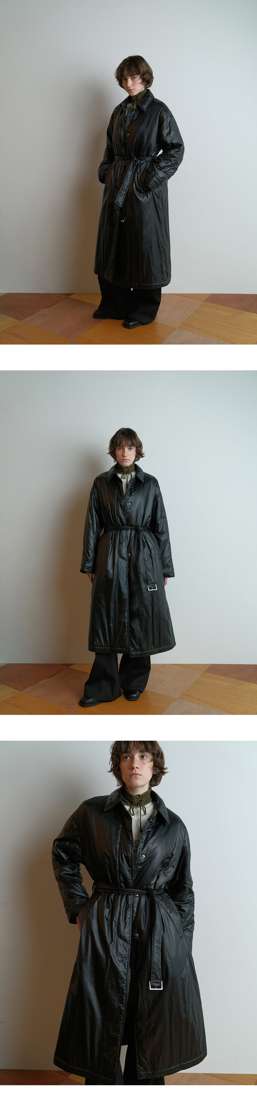 Padded Balmacaan Coat in Black VP5WM441-10 - RAIVE