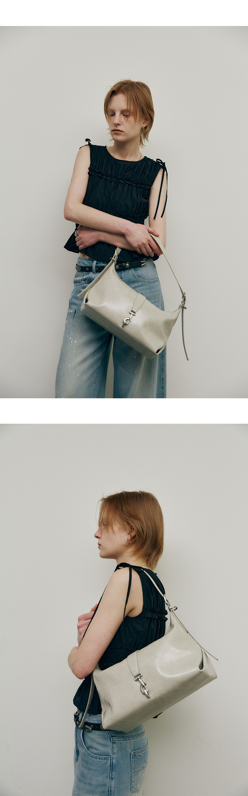 ●RAIVE● Hailey Large Shoulder Hailey Small Shoulder in L/Grey UA5SB075-11 - 레이브