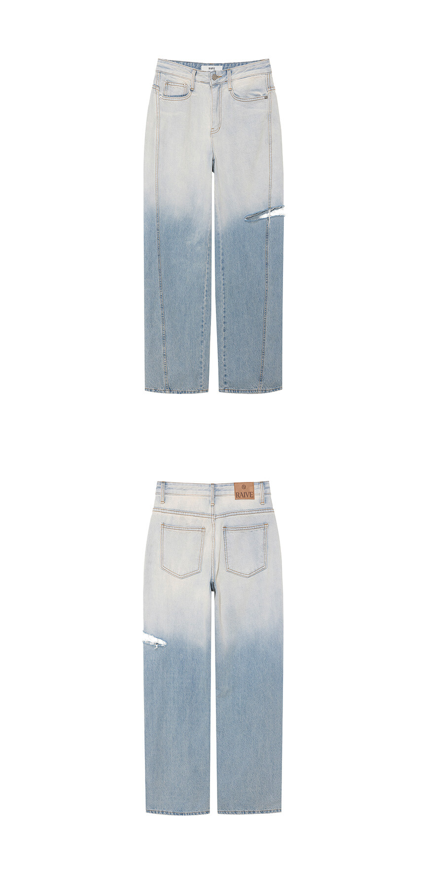 RAIVE ♥ Knee Slit Denim Pants /追跡付 RAIVE ♥ Knee Slit Denim Pants /追跡付 ボトムス（レディース）