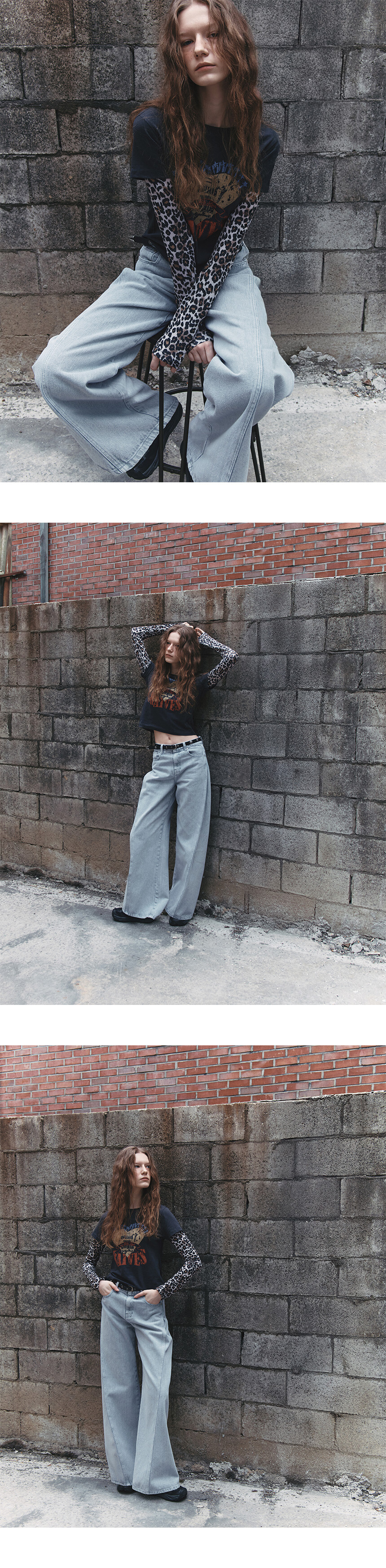 ★RAIVE★ Vintage Wide Denim Pants in Blue VJ5SL40322 Vintage Wide Denim Pants in Blue VJ5SL403-22 - 레이브