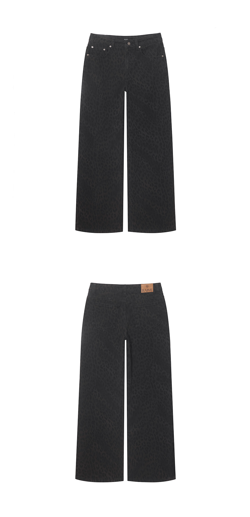 ★RAIVE★ Leopard Denim Pants in Black VJ5SL40510 Leopard Denim Pants in Black VJ5SL405-10 - RAIVE