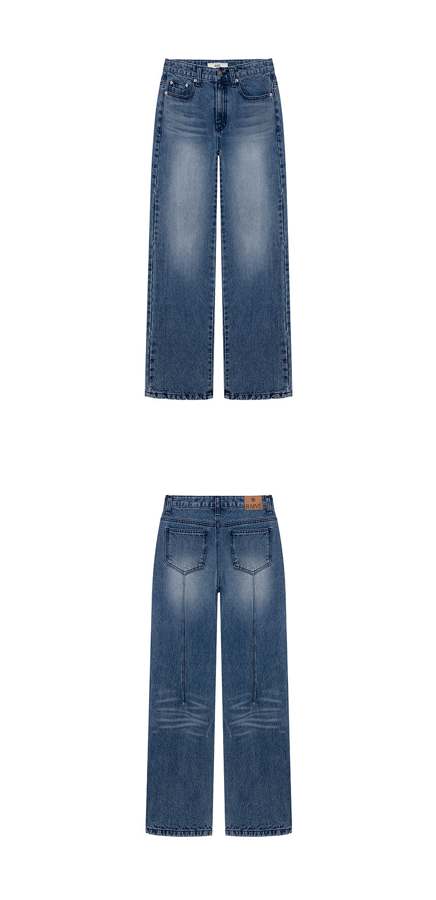 ★RAIVE★ Straight Washing Denim Pants in Blue VJ5SL40622 Straight Washing Denim Pants in Blue VJ5SL406-22 - 레이브