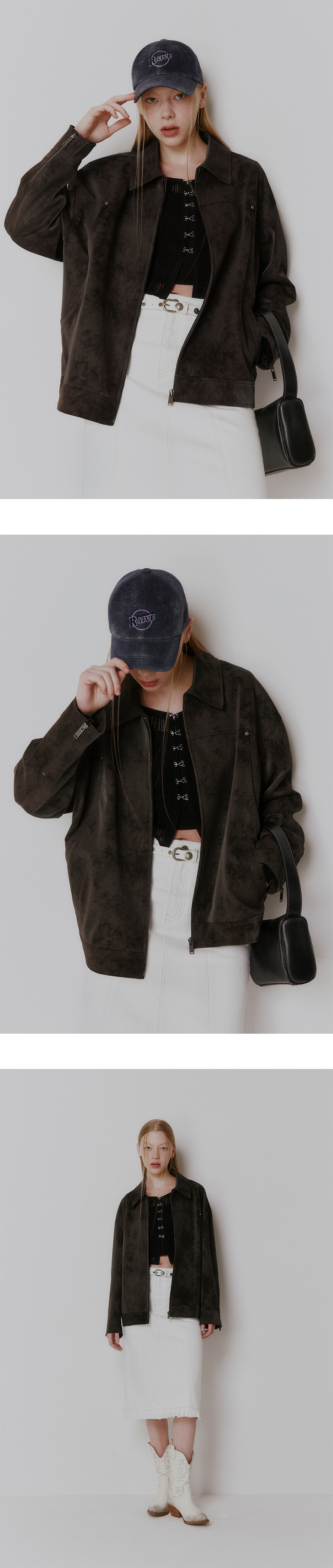 Overfit Suede Jacket in Brown VL5SM023-93 - 레이브
