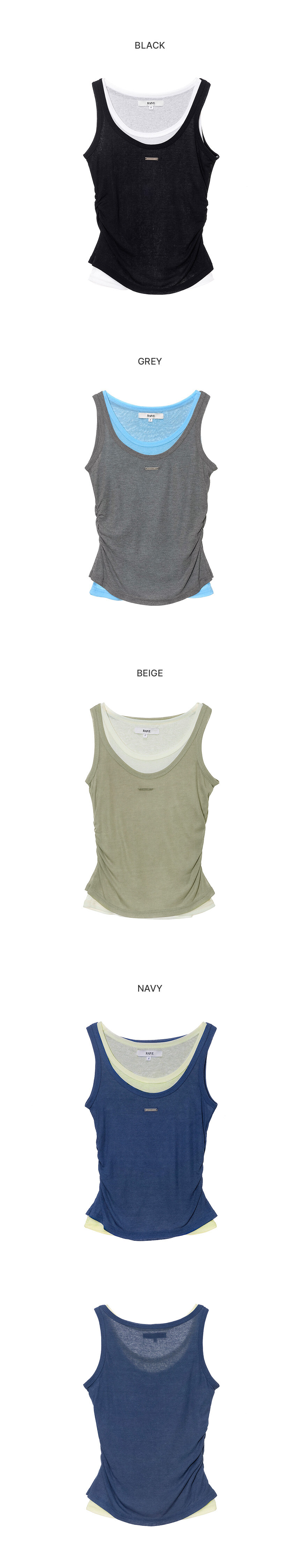 ★RAIVE★ Layered Sleeveless Top VW5ME606_4color 8/7 Pre-order) Layered Sleeveless Top VW5ME606_4color - RAIVE