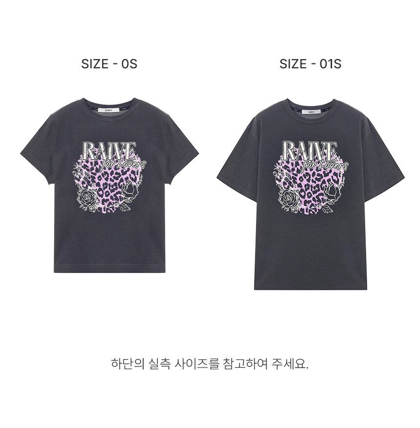 ●RAIVE● Love Leopard Graphic T-shirt VW5ME607_3color Love Leopard Graphic T-shirt VW5ME607_3color - 레이브