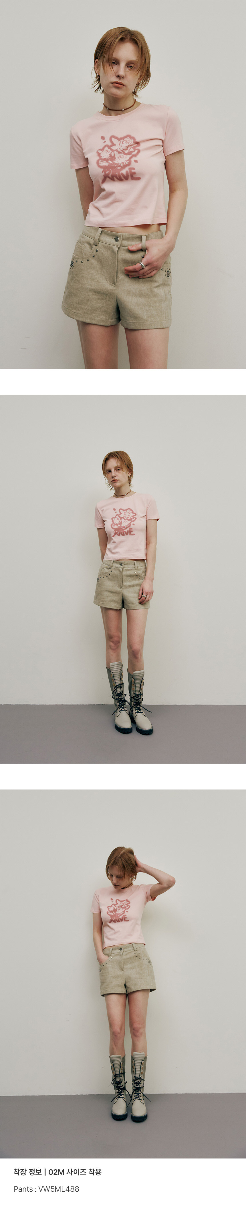 ●RAIVE● Blur Rose Graphic T-shirt VW5ME612_2color Blur Rose Graphic T-shirt VW5ME612_2color - 레이브