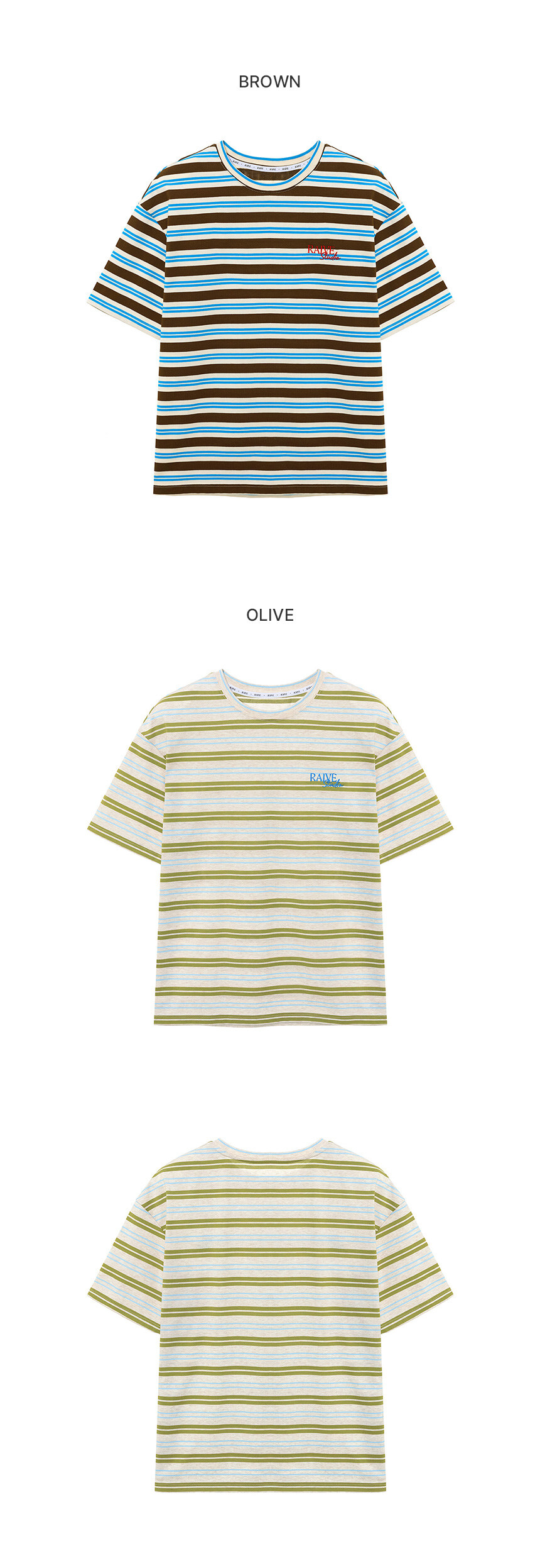 ★RAIVE★ Stripe Oversized Tshirt VW5ME618_2color Stripe Oversized T-shirt VW5ME618_2color - RAIVE