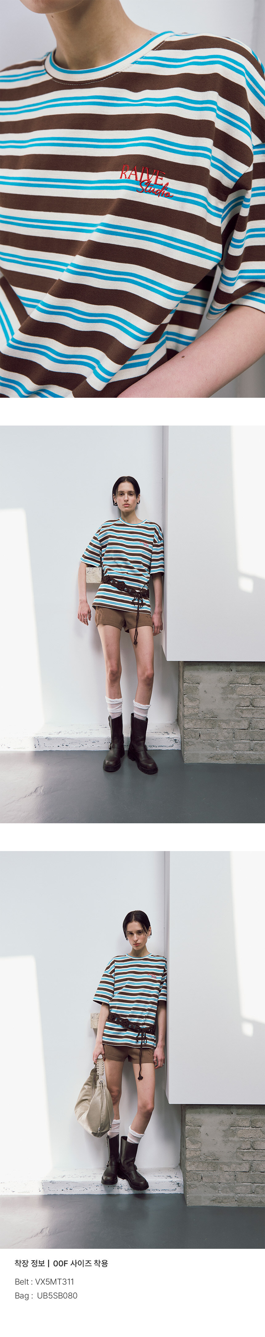 ●RAIVE● Stripe Oversized 半袖 Tシャツ Stripe Oversized T-shirt VW5ME618_2color - RAIVE