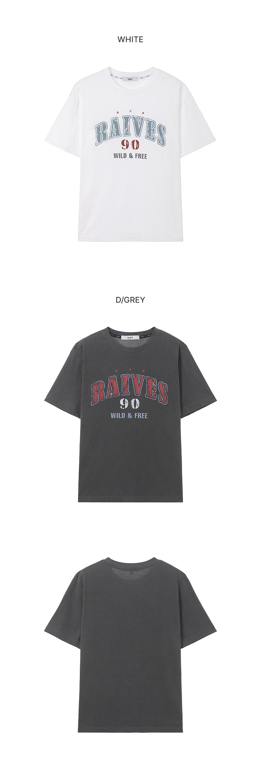 ★RAIVE★ Peaceful Graphic Tshirt in M/Grey VW4SE0261F Designer fashion, Seoul-fully created | W Concept
