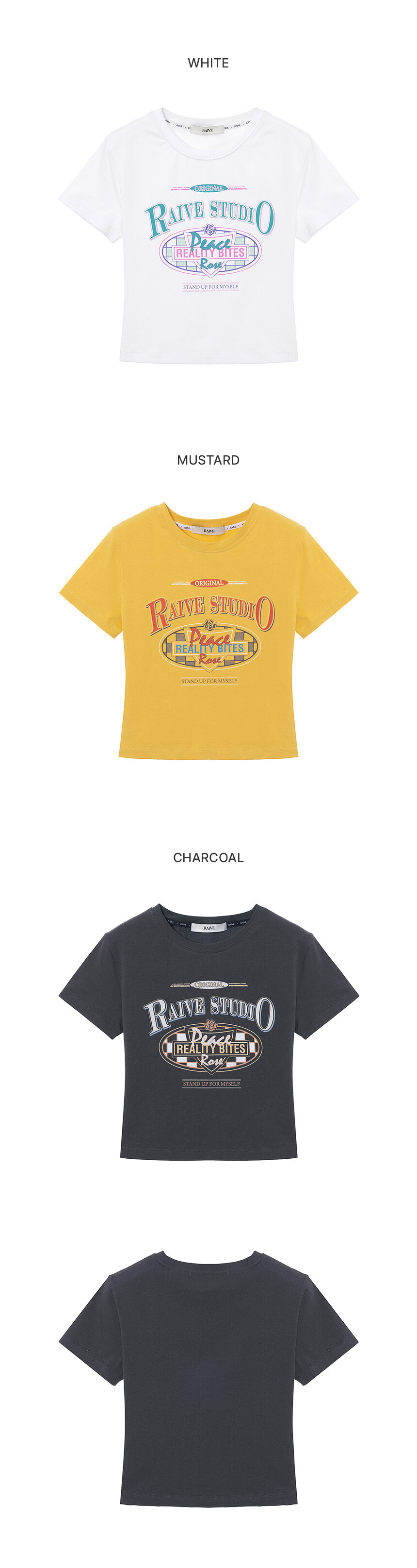 ●RAIVE● Checker Board Baby fit Graphic T-shirt Checker Board Baby fit Graphic T-shirt VW5ME914_3color - 레이브