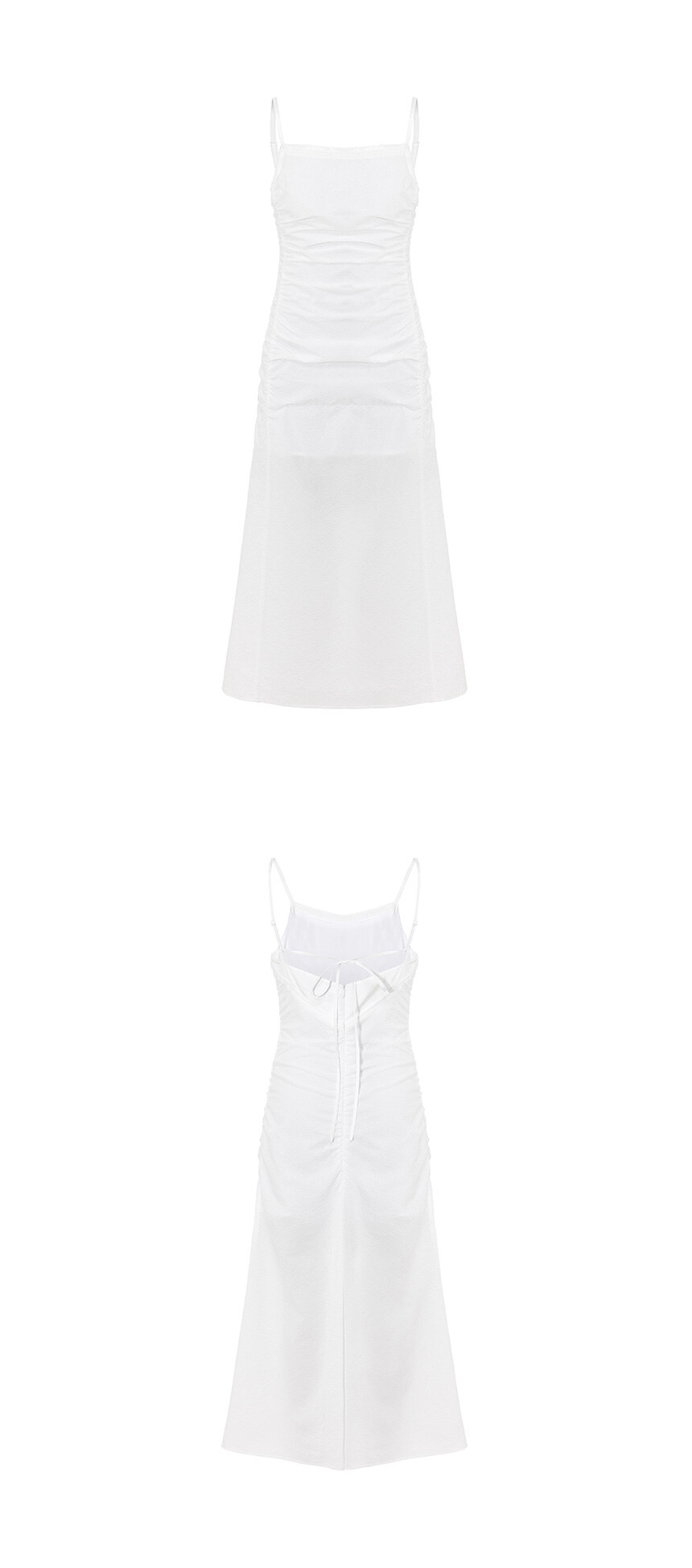 ★RAIVE★ Shirring Sleeveless Long Dress in White VW5MO19701 Shirring Sleeveless Long Dress in White VW5MO197-01 - 레이브