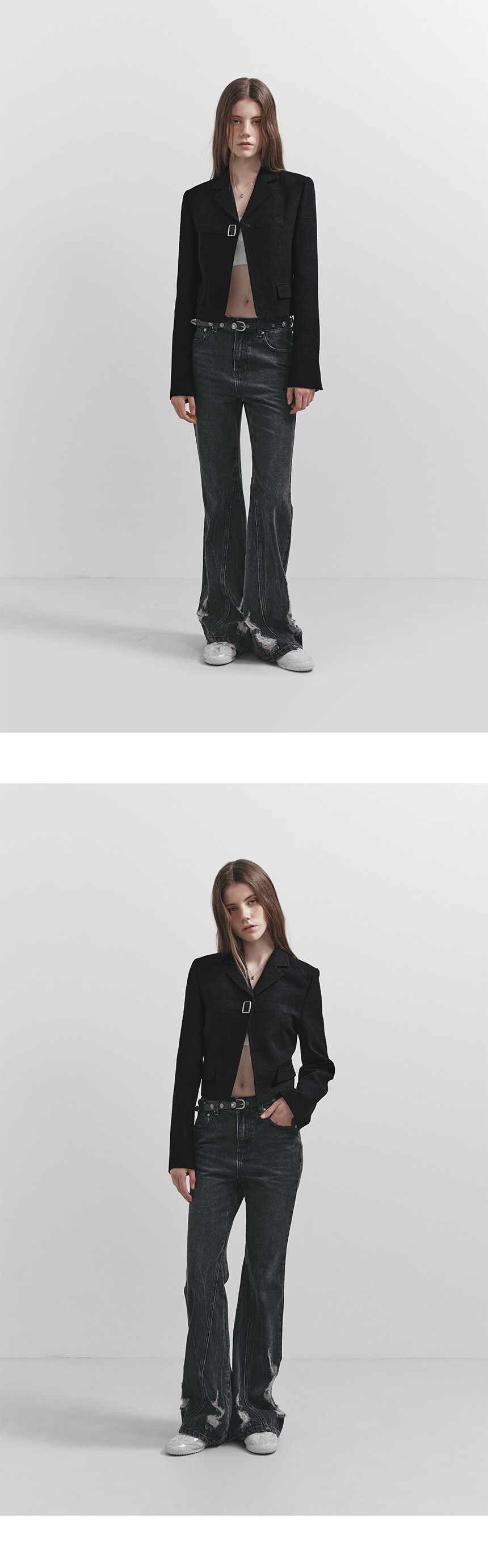 [RAIVE] Buckle Crop Tweed Jacket ☆送料込☆ OSCAR DE LA RENTA TWEED CROP MOTORCYCLE JACKET – Belinda