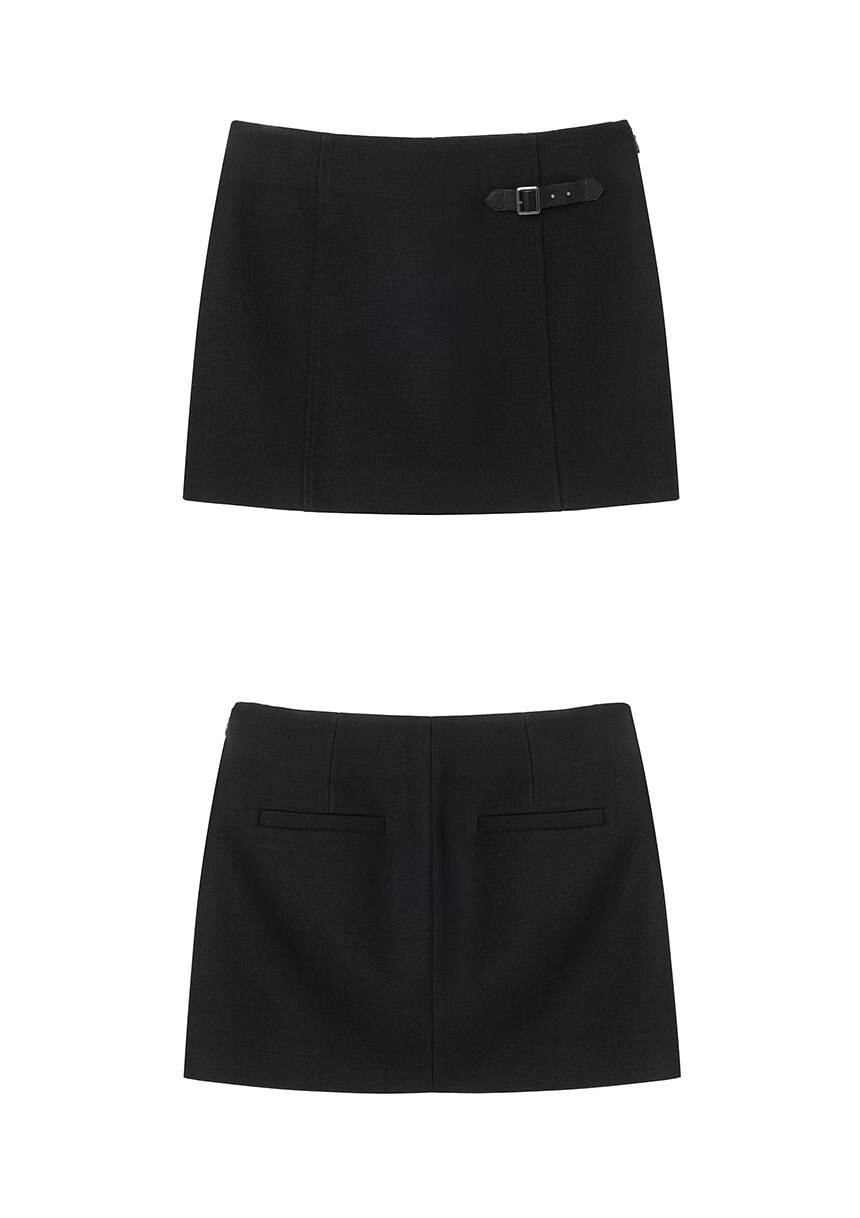 ★RAIVE★ Buckle Detail Mini Skirt in Black VW5SS07110 MUSINSA | RAIVE Buckle Detail Mini Skirt in Black VW5SS071-10